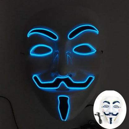Cool Neon Light up Fox Mask Men Halloween Luminous Disguise Masks Glow in the Dark Cosplay Costume Trick or Treat Decoration