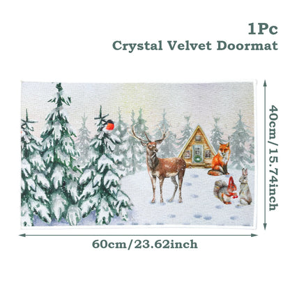 Christmas Door Mat Santa Claus Outdoor Carpet