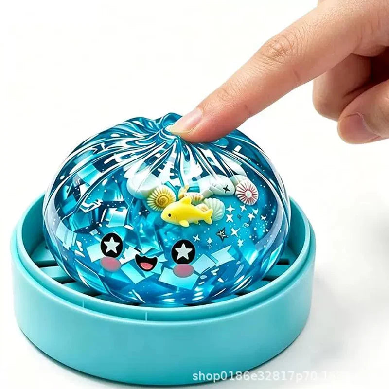 Ocean Halloween Ghost DumplingsToy Soft Slow Resilience Squishy Toy Fidget with Steamer Steamed Stuffed Bun Squishy Pinch Le