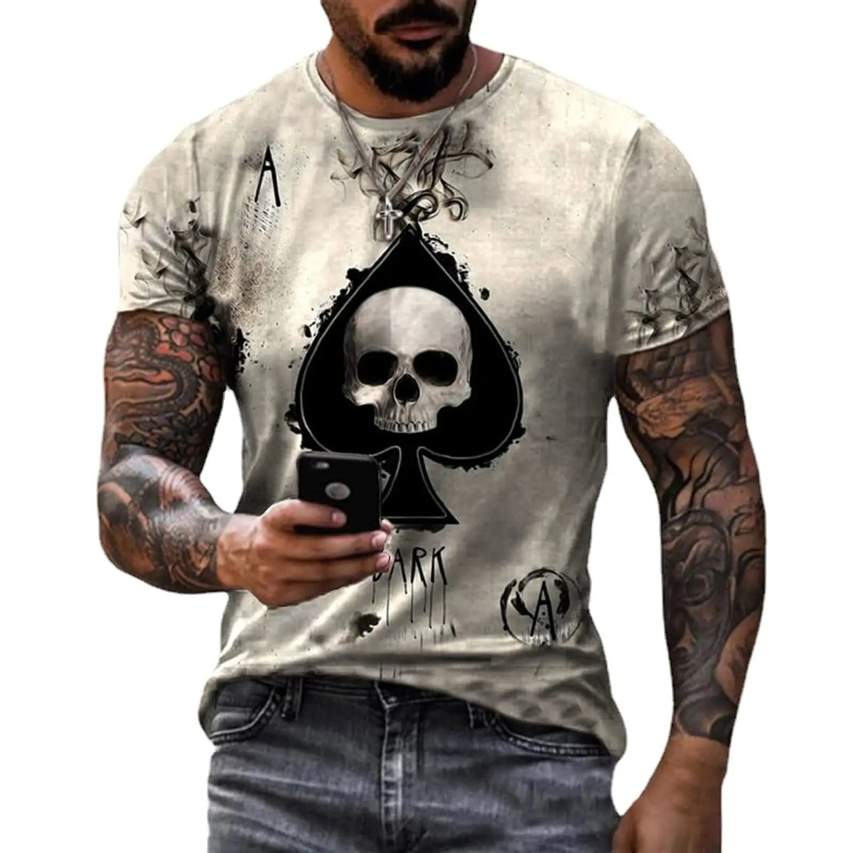 3D Poker Shirt Men Funny Graphic Tee Vintage Short Sleeve Tshirt Casual Summer Workout Tops 2026 Fashion Streetwear Clothes