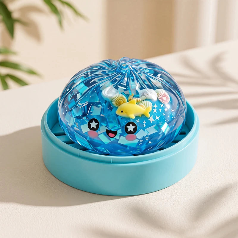 Ocean Halloween Ghost DumplingsToy Soft Slow Resilience Squishy Toy Fidget with Steamer Steamed Stuffed Bun Squishy Pinch Le
