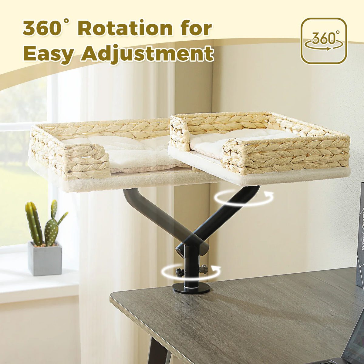 360° Rotatable Cat Bed Stand for