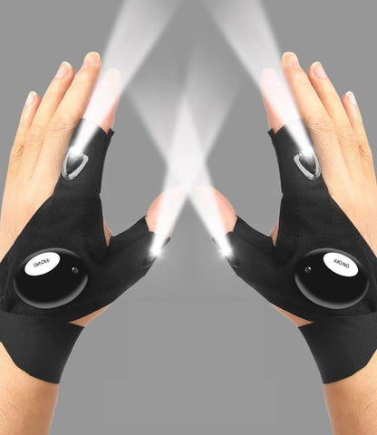 Night LED Half Finger Glove for Men & Women Outdoor & Waterproof