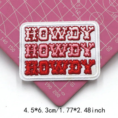 1PC Christmas Patches Iron on Patches For Clothing Chenille Embroidered Patch DIY Applique Patches With Gold Edge Patch