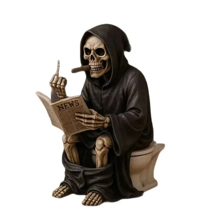 Funny Grim Reaper Toilet Statue 💀