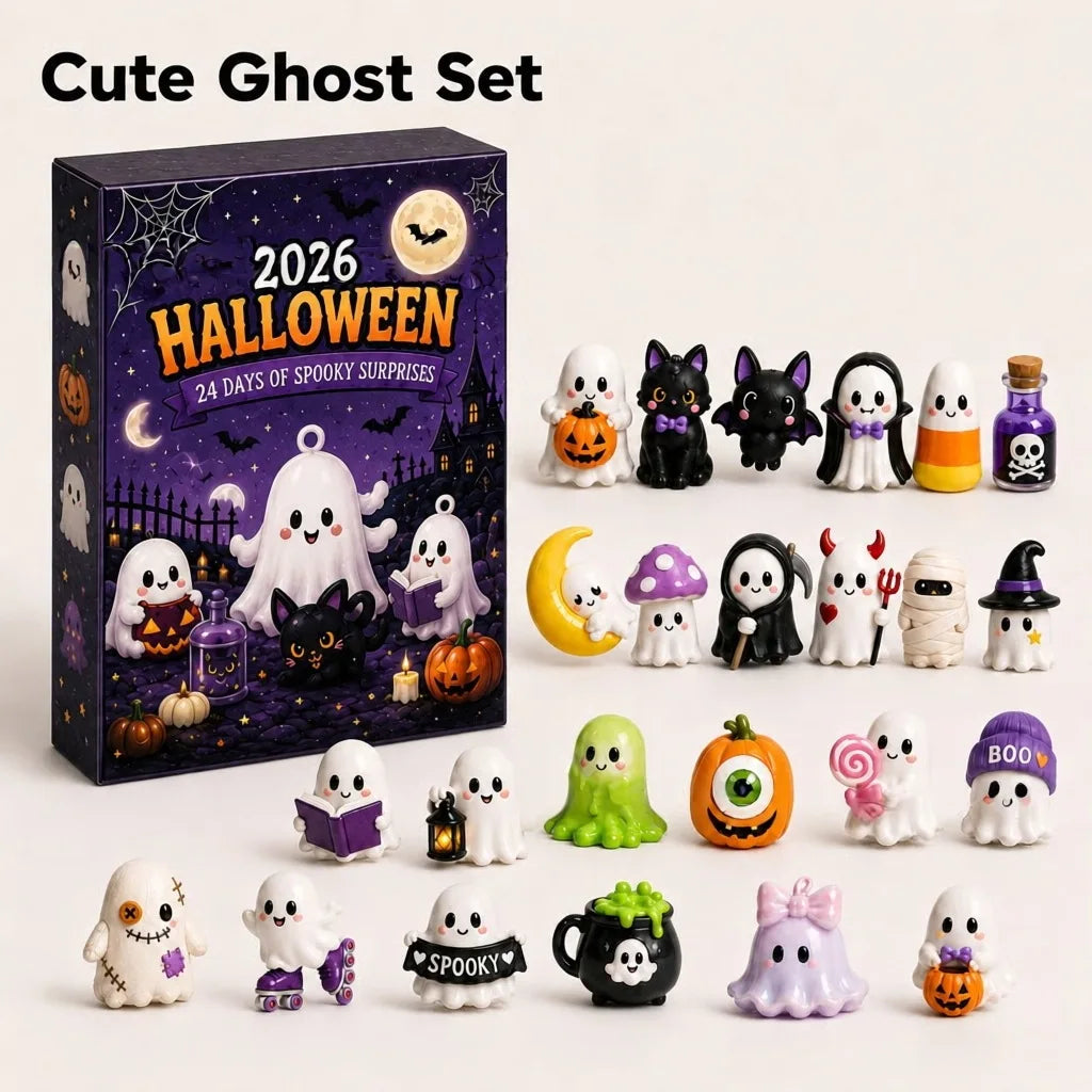 2026 Halloween Advent Calendar 24 Days Countdown 24pcs Horror Movie Mini Figures Set Desktop Home Party Decoration Surprise Gift
