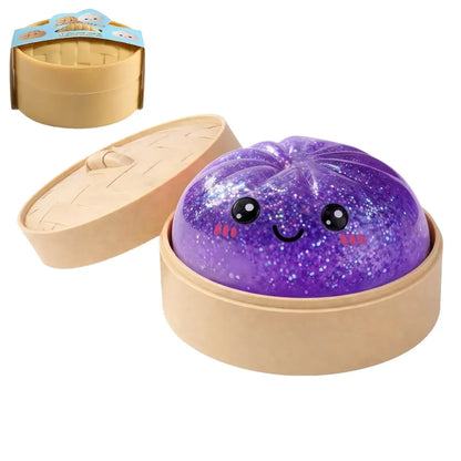 Halloween Ghost DumplingsToy Soft Slow Resilience Squishy Toy Fidget with Steamer Steamed Stuffed Bun Squishy Pinch Le