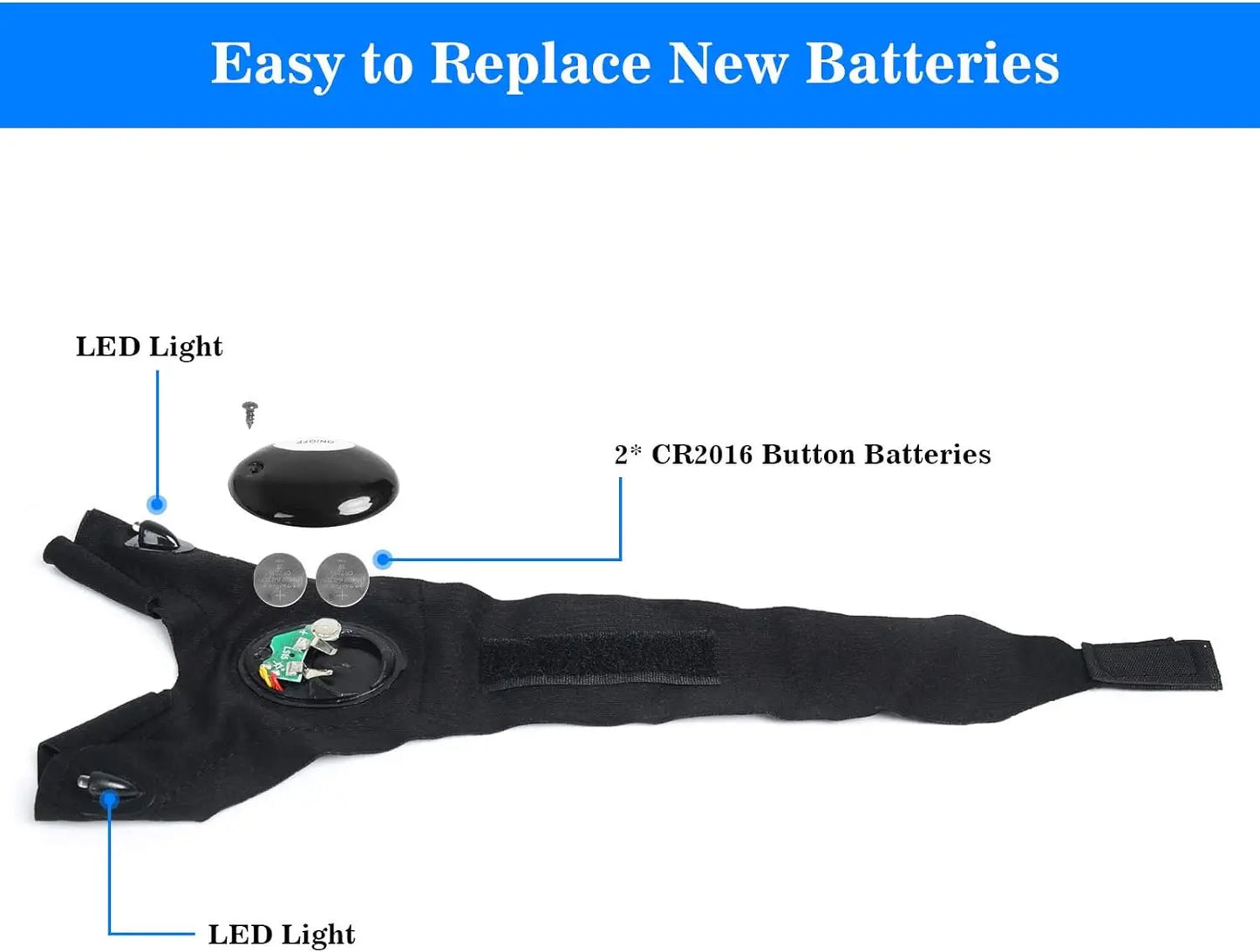 Night LED Half Finger Glove for Men & Women Outdoor & Waterproof