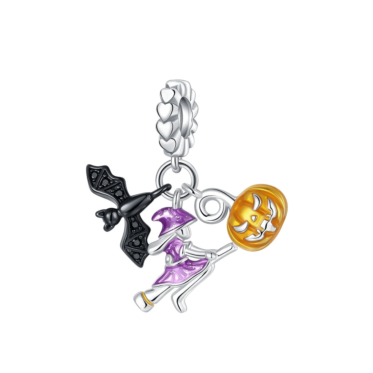 Original Charms Bead 925 Sterling Silver Horror Nun Grim Reaper Poison Apple Halloween Pendants Fit Bracelet DIY Jewelry Marking