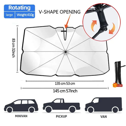 Car Sunshade Windshield Umbrella Front Summer Protection