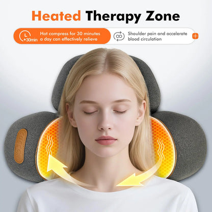 3-in-1 Neck Massager Pillow for Shoulder Deep Tissue , with Heating and Traction Function, Hump Corrector for Women