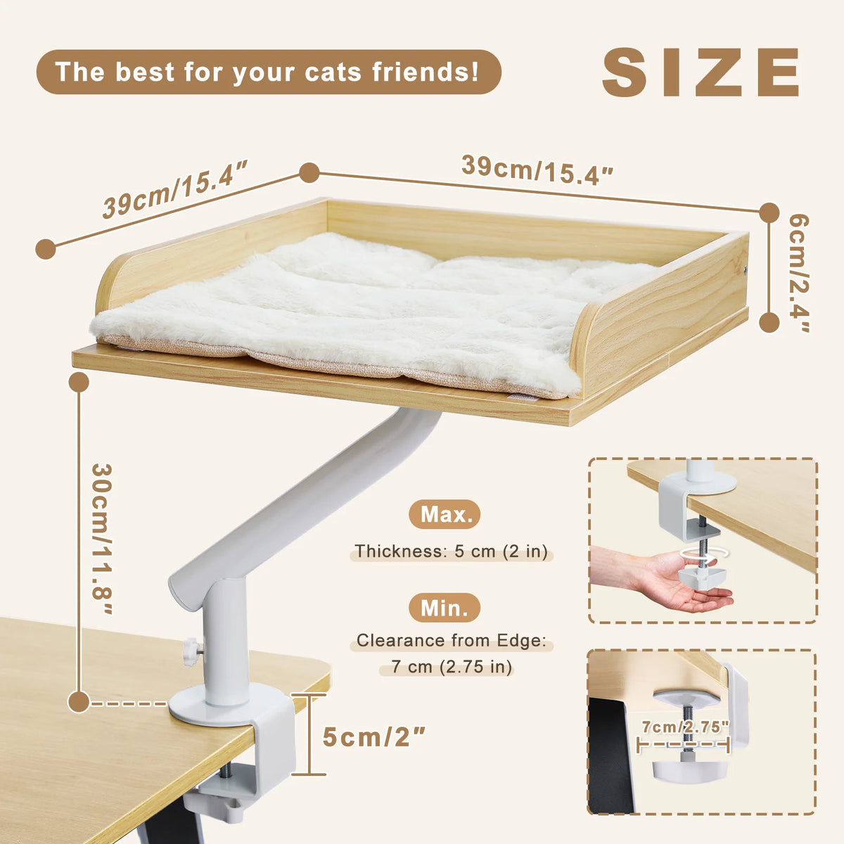 360° Rotatable Cat Bed Stand for
