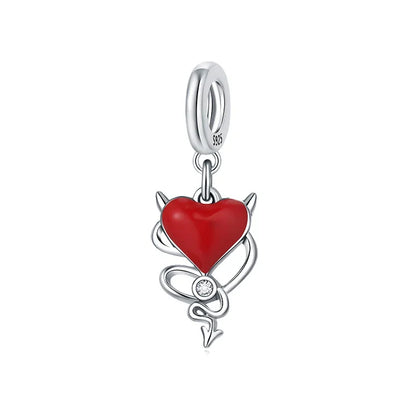 Original Charms Bead 925 Sterling Silver Horror Nun Grim Reaper Poison Apple Halloween Pendants Fit Bracelet DIY Jewelry Marking