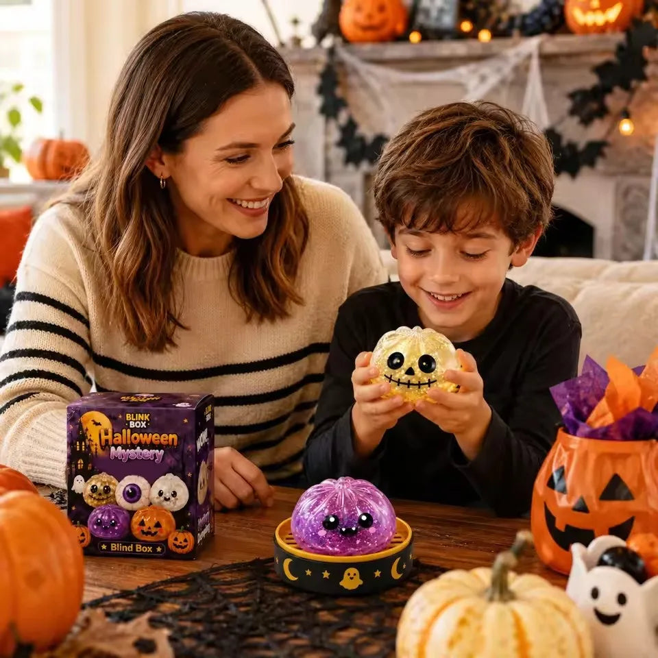 New Halloween Ghost DumplingsToy Soft Slow Resilience Squishy Toy Fidget Steamed Stuffed Bun Squishy Pinch Le