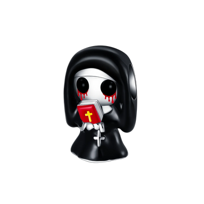 Original Charms Bead 925 Sterling Silver Horror Nun Grim Reaper Poison Apple Halloween Pendants Fit Bracelet DIY Jewelry Marking