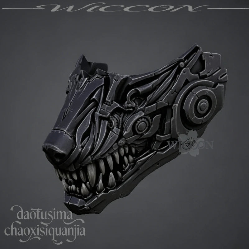 Ao Yin Valko Wolf Handsome Punk Half Mask 3D Polylactic Acid Mask Props Accessories 코스프레 Anime Game Love And Deepspace Cosplay