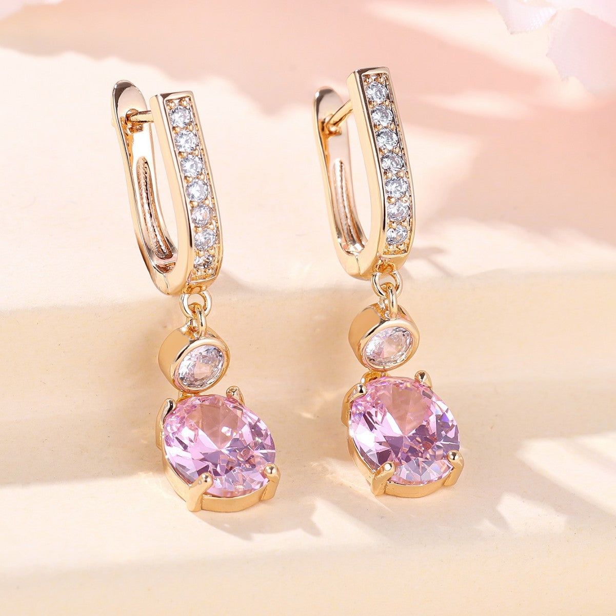 Micro Inlaid White Diamond Zircon Earrings