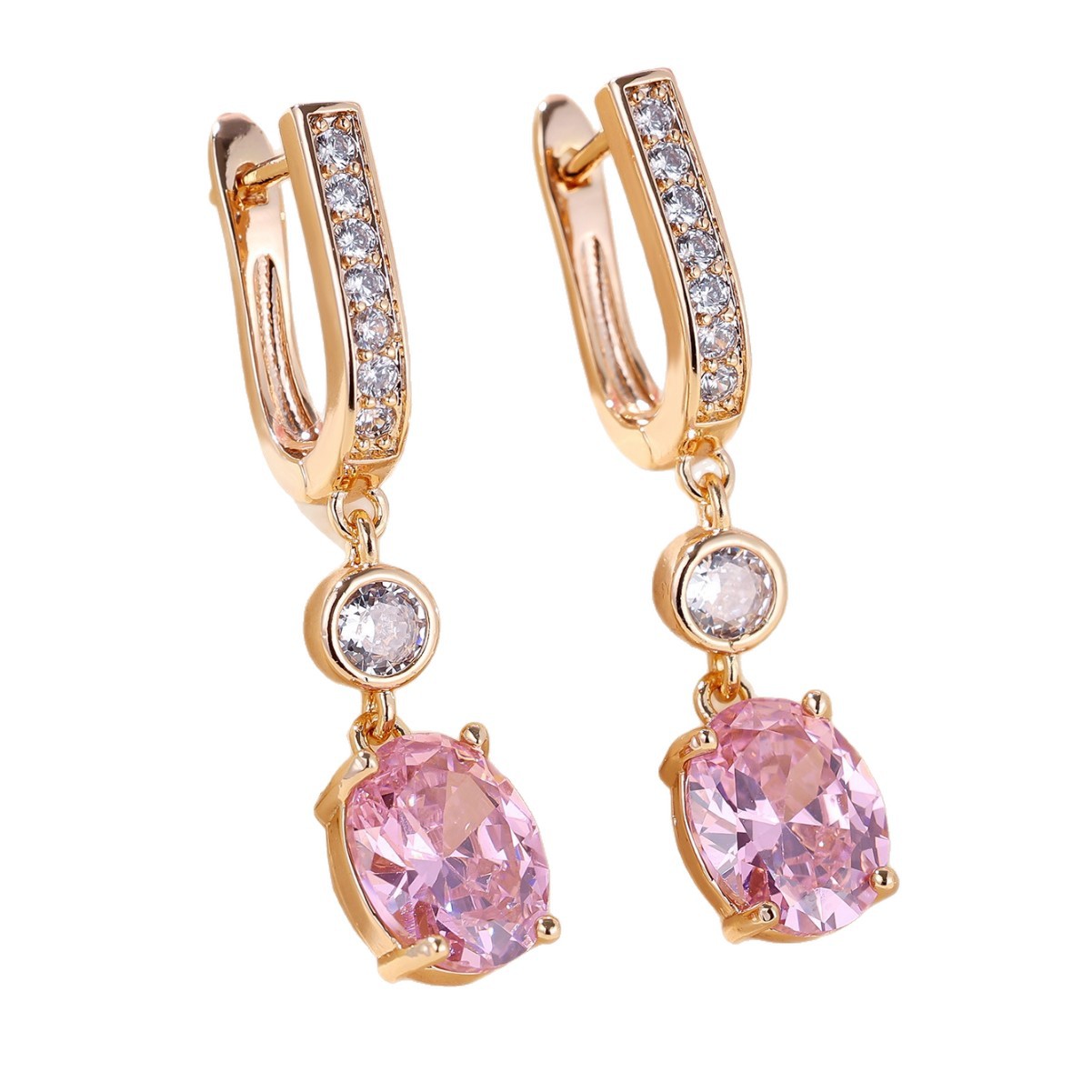 Micro Inlaid White Diamond Zircon Earrings