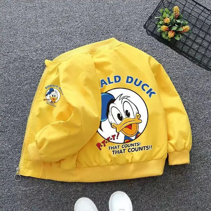 New Spring Mickey Mouse Baby Boys Hooded Jacket Autumn Baby Girls Cartoon Zipper Long Sleeve Casual Clothing Kids Outerwear Coat