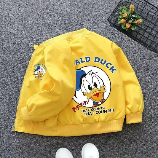 New Spring Mickey Mouse Baby Boys Hooded Jacket Autumn Baby Girls Cartoon Zipper Long Sleeve Casual Clothing Kids Outerwear Coat